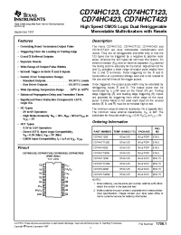 Datasheet CD74HC423E производства TI